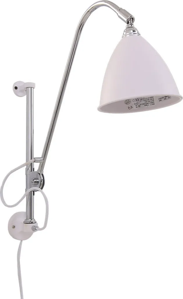 Luminaire mural design EVATO blanc et chrome pour ampoule E14 Italux