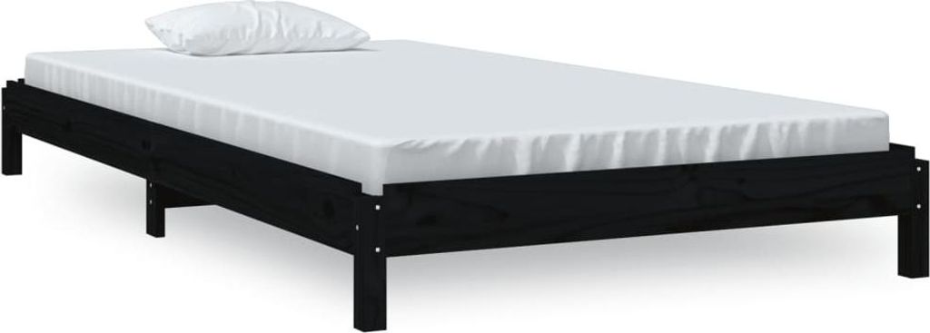 vidaXL Stapelbett Schwarz 80x200 cm Massivholz Kiefer