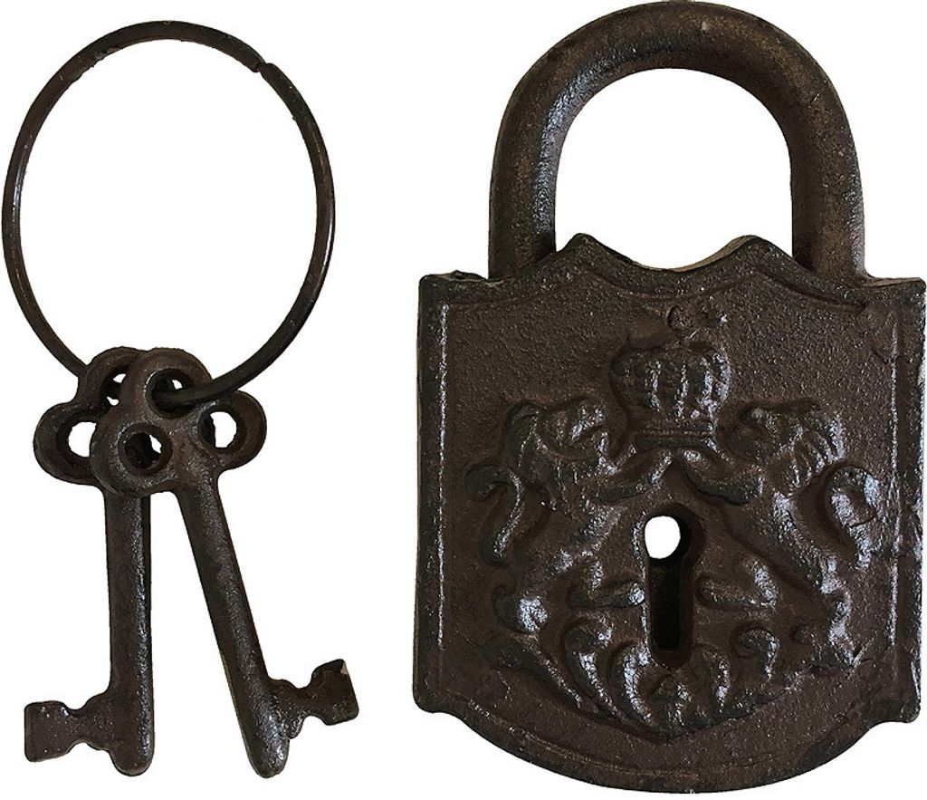 Deko Vorhängeschloss Nostalgie Schloss mit 2 Schlüssel Gusseisen Antik-Stil