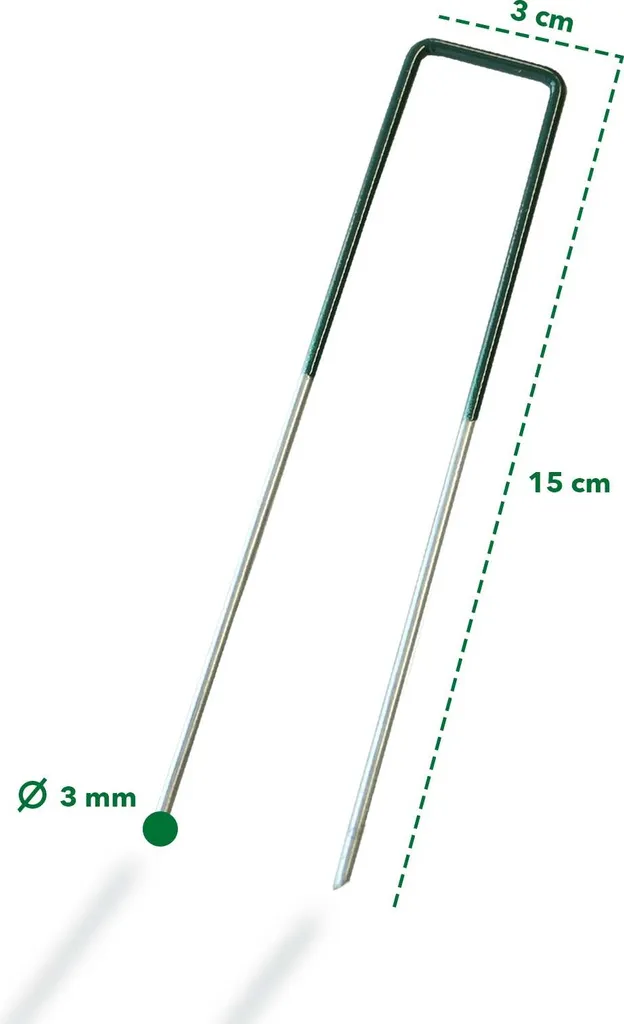 Piquets de Fixation en U 15 cm Robustes pour Toile de Paillage x300