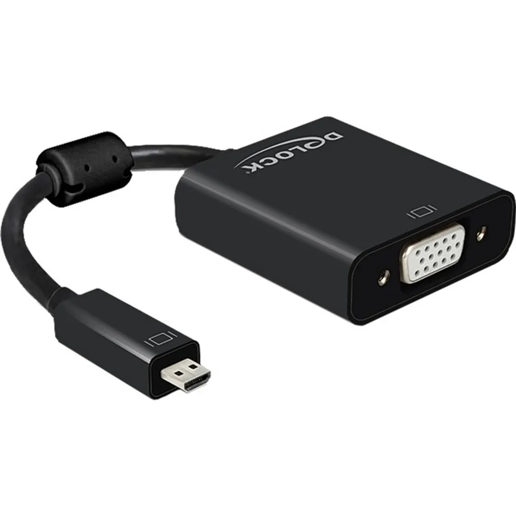 Câble Adaptateur Micro HDMI vers VGA Delock pour Vidéoprojecteur et Audio