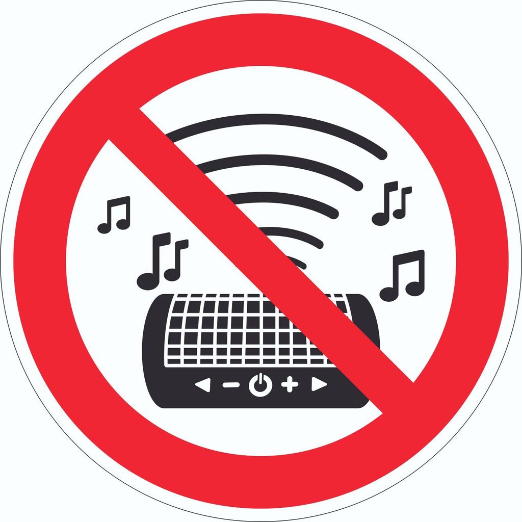 Aufkleber Kreis Laute Musik verboten Symbol Ø500mm