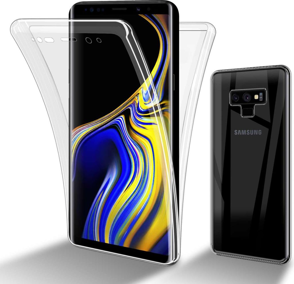 Cadorabo Hülle für Samsung Galaxy NOTE 9 in TRANSPARENT 360° Full Body Schutzhülle Front und Rückenschutz, Rundumschutz mit Displayschutz Back...