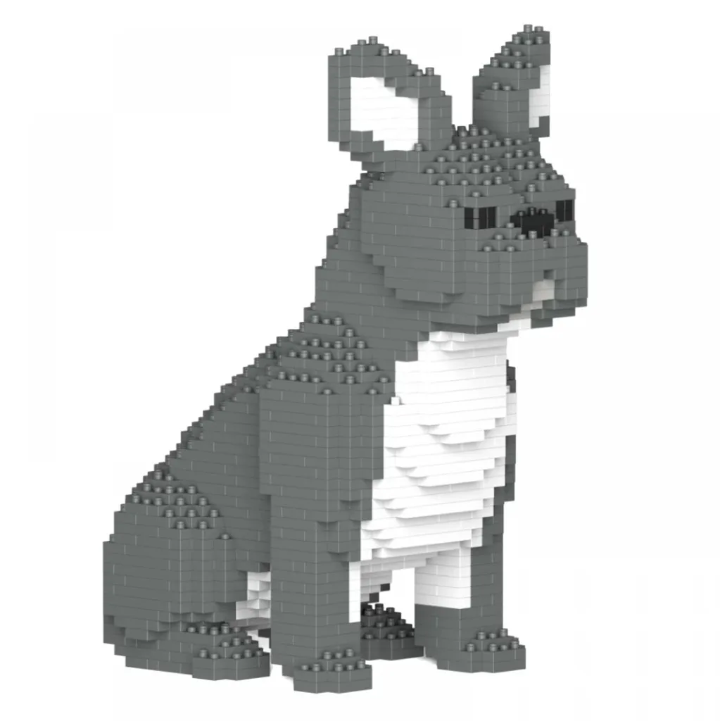 Puzzle 3D Bouledogue Français Gris Jekca : Sculpture Durable sans Colle