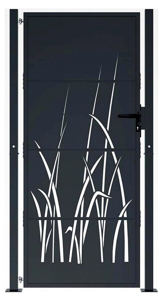 Gartentor aus Stahl Anthrazit 110x180cm, abschließbar, für Garten oder Terrasse