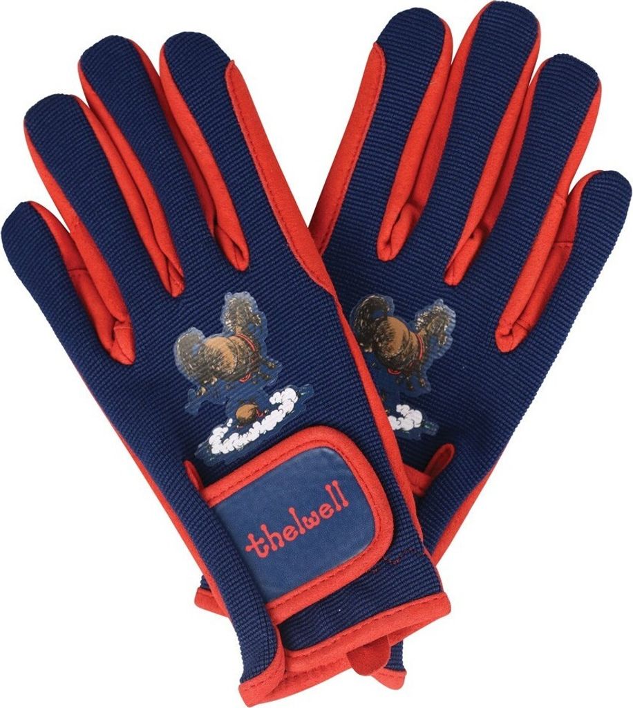 Hy - Kinder Reithandschuhe "Thelwell Collection Practice Makes Perfect" BZ5410 (XL) (Marineblau/Rot)