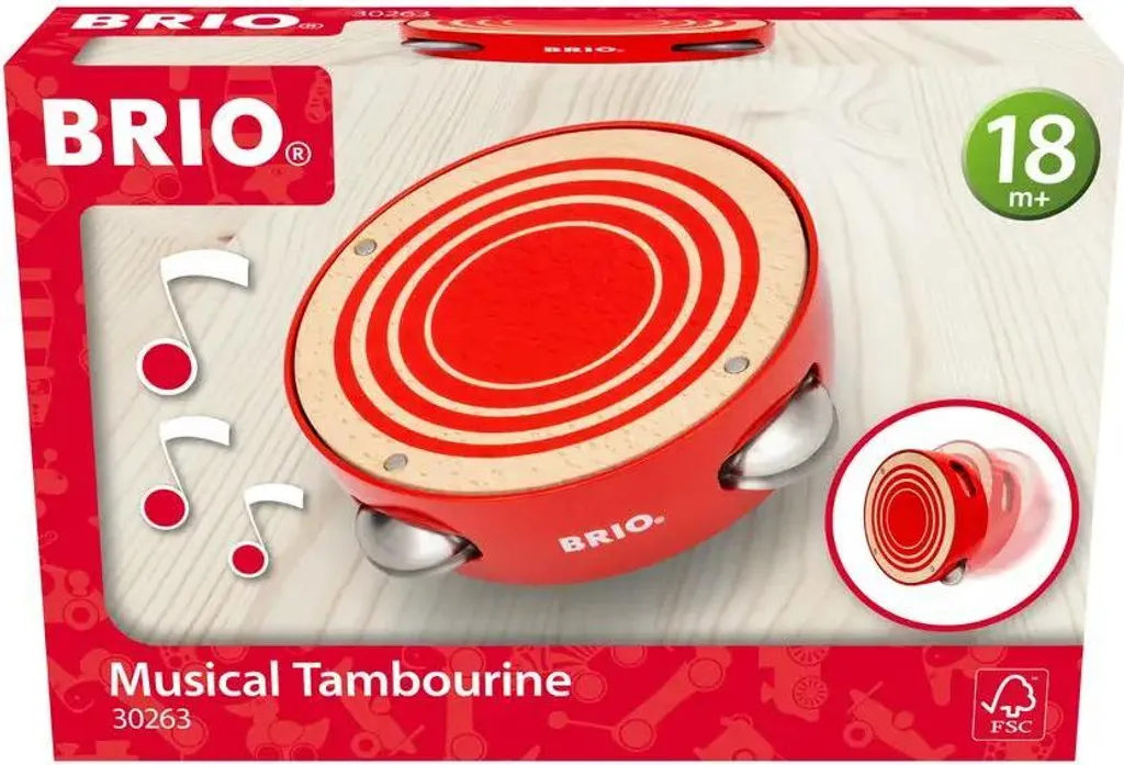 Tambour à coquille BRIO 63026300 : Premier instrument solide et doux