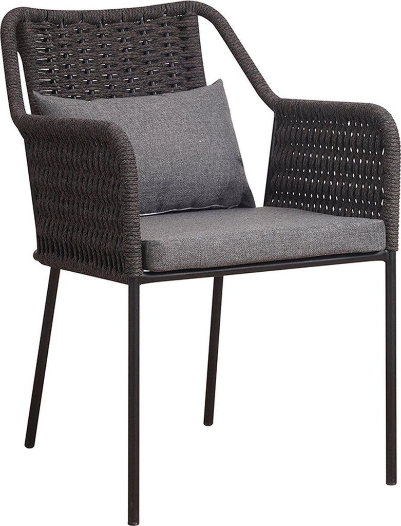 Gartenstühle Rotan – Wetterbeständig – Loungestuhl-Look – Gartenmöbel – Wicker – Schwarz – 2er Set