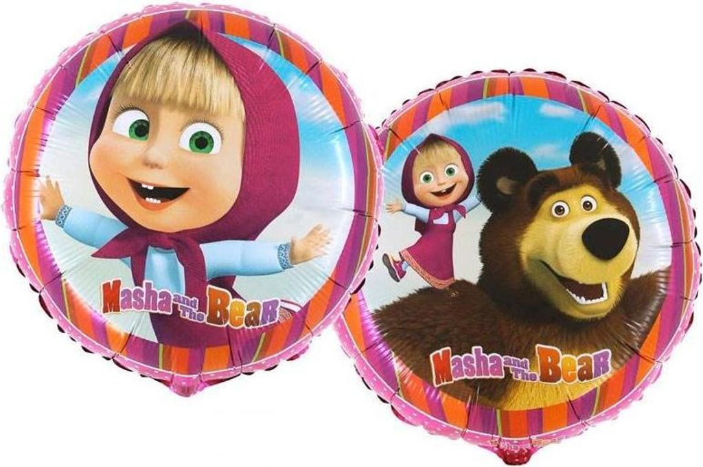 Balon Foliowy Masha i Niedźwiedź - 46 cm Grabo okrągły Zdjęcie produktu 