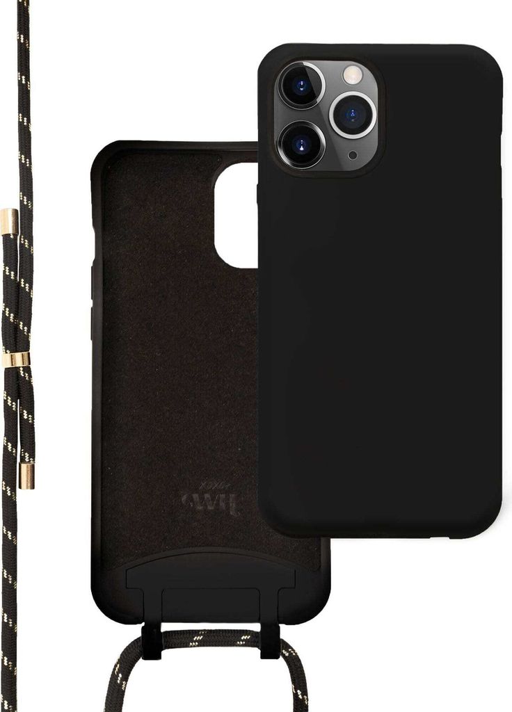 Wildhearts Hülle passend für iPhone 13 Pro Max - Hülle mit Band - Schwarz / Gold
