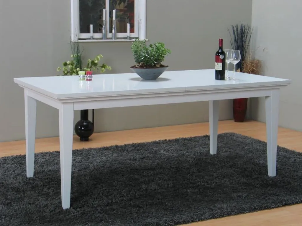 Grande table gain de place blanche avec rallonges intégrées - 5