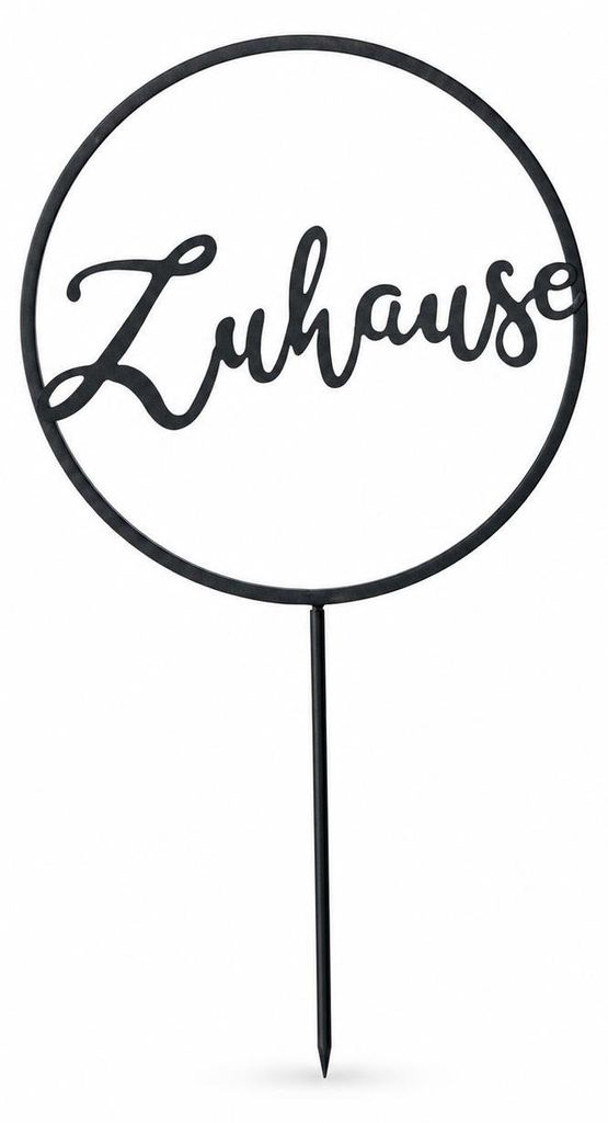 Gartenstab Metall Schwarz mit 'Zuhause' Schriftzug (30 cm), Produktbild 