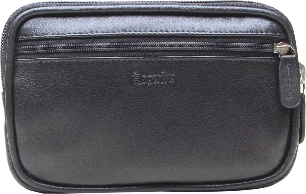 Sac banane en cuir Esquire Duo 59 Belt Bag Noir pour homme