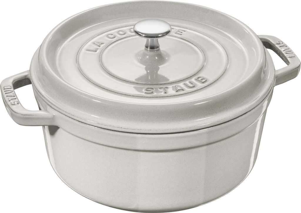ZWILLING STAUB LA COCOTTE, Auflaufform, Rund, Eisenguss, 5 Person(en), Keramik, Gas, Halogen, Induktion, Versiegelte Platte, Weiß