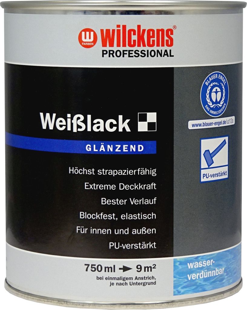 Wilckens Professional Weißlack glänzend, 750 ml Produktbild 