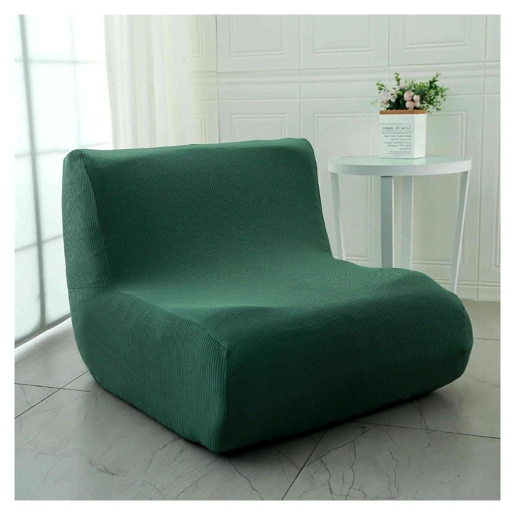 Armloser Stuhlbezug, elastischer 1-Sitzer-Sofabezug ohne Armlehnen, rutschfester Einzelsofabezug für Hotel- und Wohnzimmerstühle (Verde Salvia)