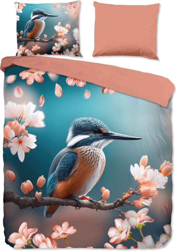 Good Morning Bettbezug "Eisvogel mit Blumen" - multi - (240x200/220 cm) - Baumwolle