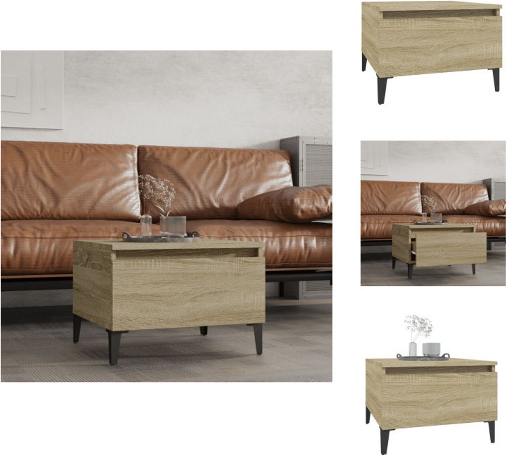 vidaXL Beistelltisch Sonoma-Eiche 50x46x35 cm Holzwerkstoff - Beistelltische