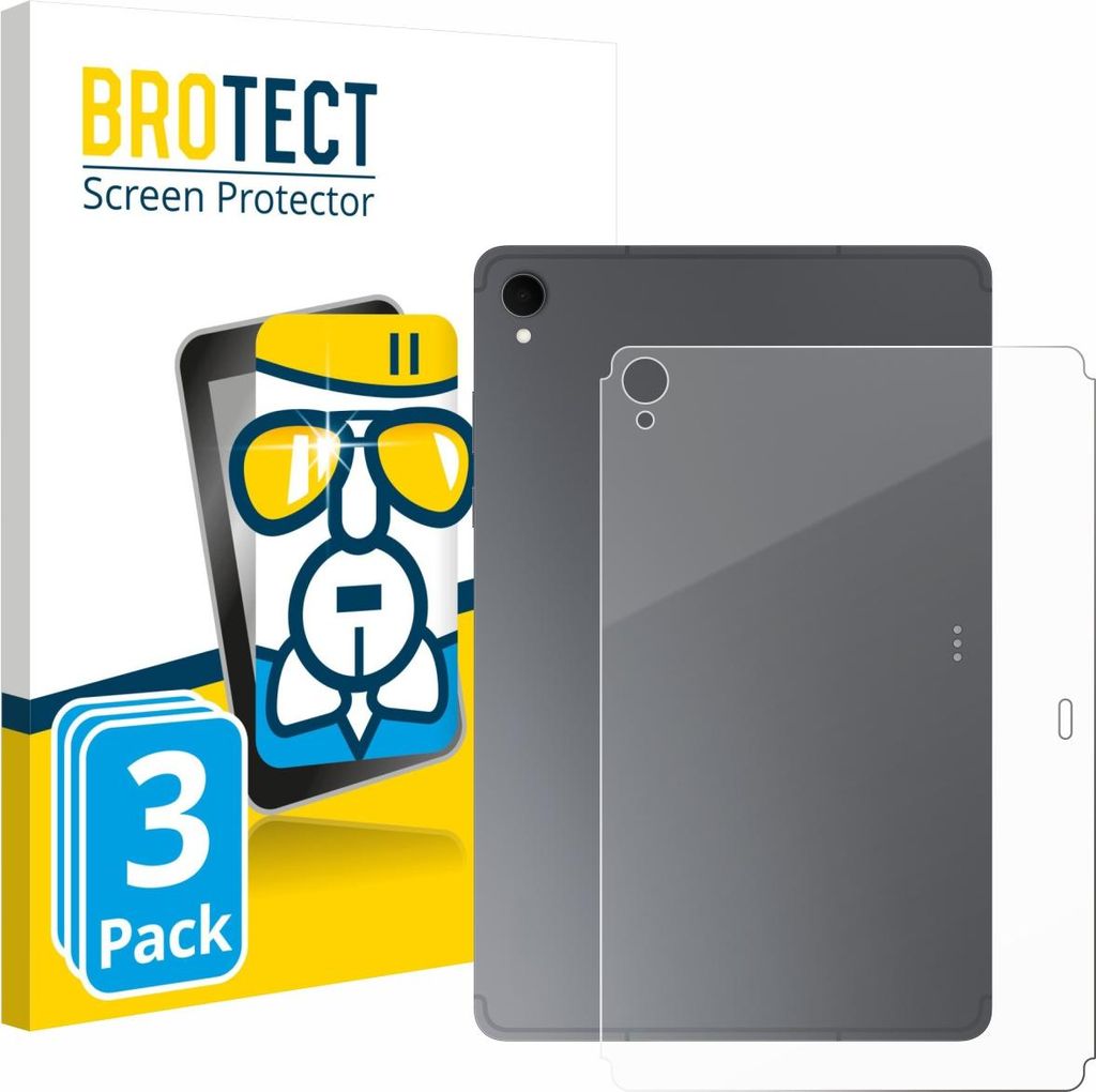 3x BROTECT Schutzglas für Samsung Galaxy Tab S11 (Rückseite) Schutzfolie Panzer Folie Glas Display Schutz klar