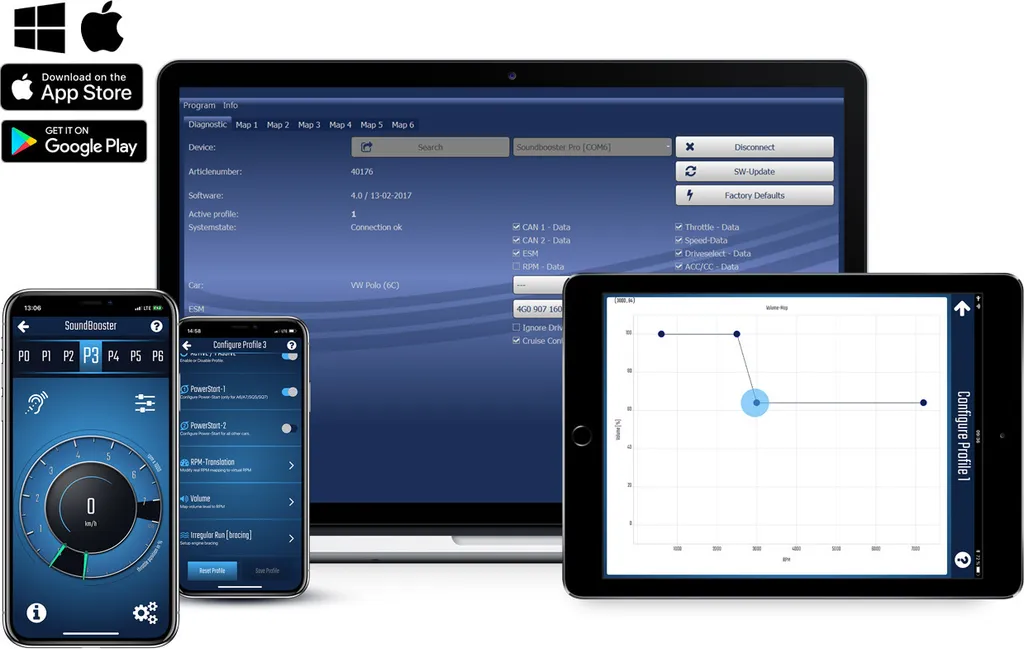 Sound Booster Pro Kufatec Bluetooth avec application mobile Audi SQ5