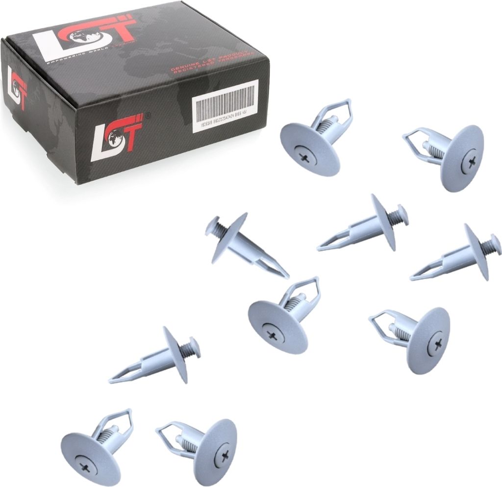 10x Befestigung Clips Stoßstange Kühlergrillträger UNIVERSAL Ø 8,5 mm Kopf 25mm