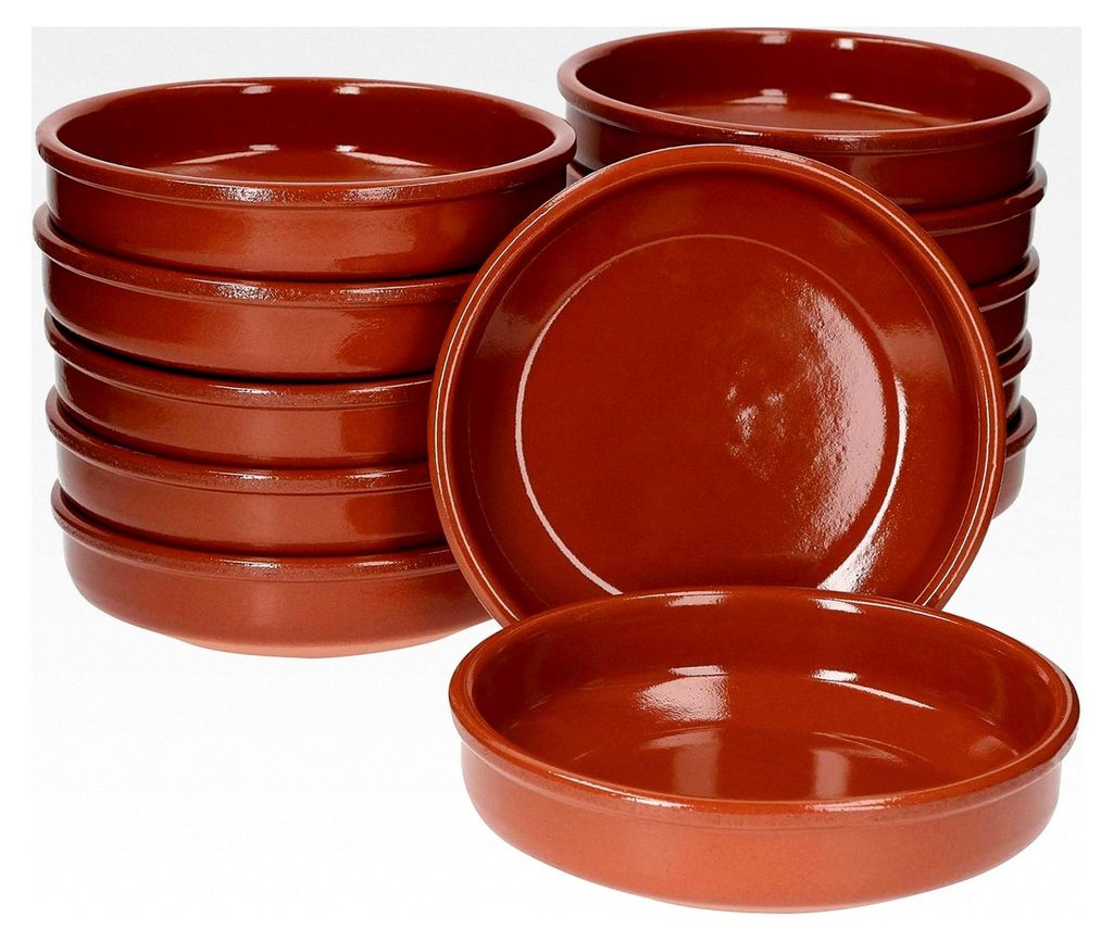 Cazuela Schale Bruno Tonware 12er Set Ø 20 cm Größe L Mediterran Glasiert Unikat Handarbeit Antik/Vintage Mittelalter Wikinger