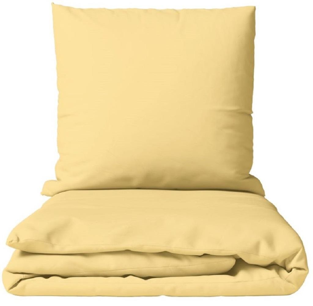 Renforce Bettwäsche Set 155x220 cm 80x80 cm Beige Uni 100% Produktbild 