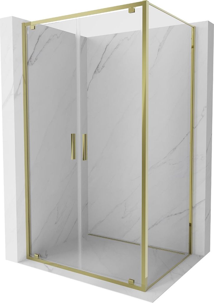 Mexen Exo Duschkabine Schwingtür 70 x 90 cm, transparent, gold - 8182-070-090-50-00