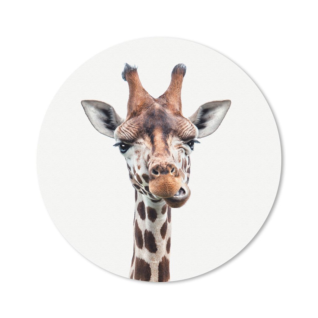 MuchoWow Mauspad Mousepad Jungen - Giraffe - Tiere - Kopf - Porträt - Kind - Mädchen 30x30 cm - Mousepads - Maus Mat - Pad - Mausunterlage - Ti...