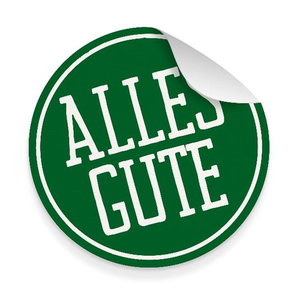 itenga 10x Aufkleber Sticker "Alles Gute" grün weiß 9,5 cm Durchmesser