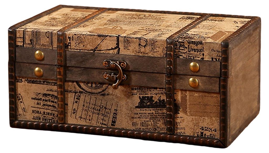 Schmuckkästchen, staubdicht, mit Schloss, bedruckt, formbeständig, feuchtigkeitsbeständig, Aufbewahrungsdeckel, Vintage-Stil, britische Schatztr...