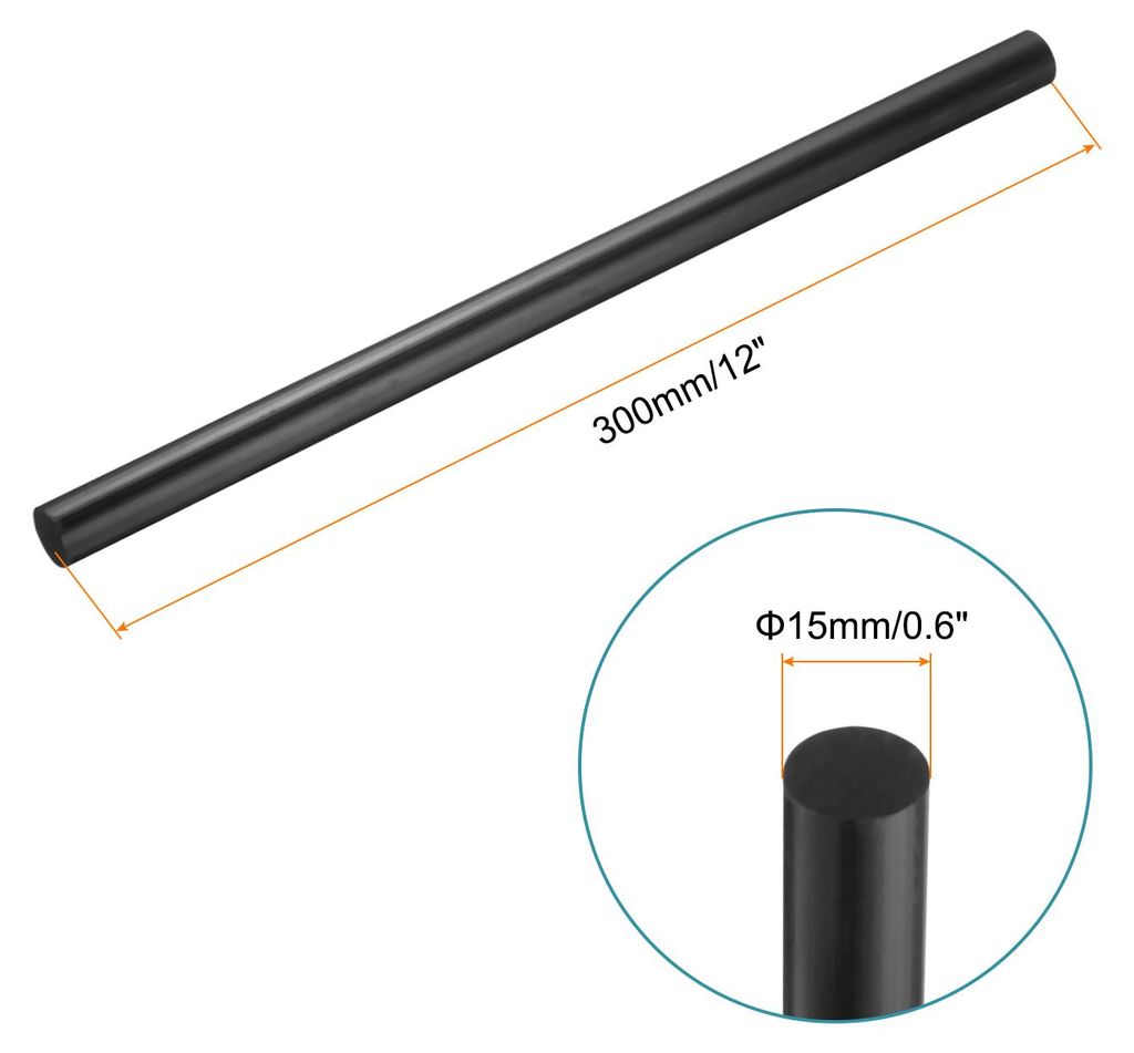 1 Stš¹ck ABS Kunststoffst?be, Durchmesser 15mm L?nge 300mm Kunststoffstab Rund fš¹r Mechanischer Einsatz, Schulprojekt, Werkstattanwendung, DIY...