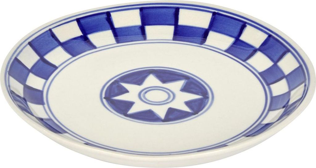 Frühstücksteller creme/blau, D 19 cm, H 2,5 cm Küchenkaro Produktbild 