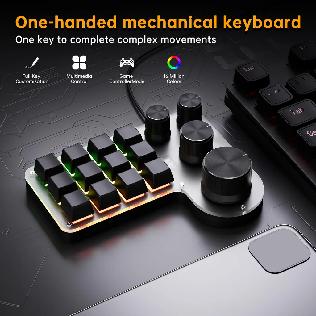 Clavier programmable 12 touches 4 boutons, double mode USB et Bluetooth - 3