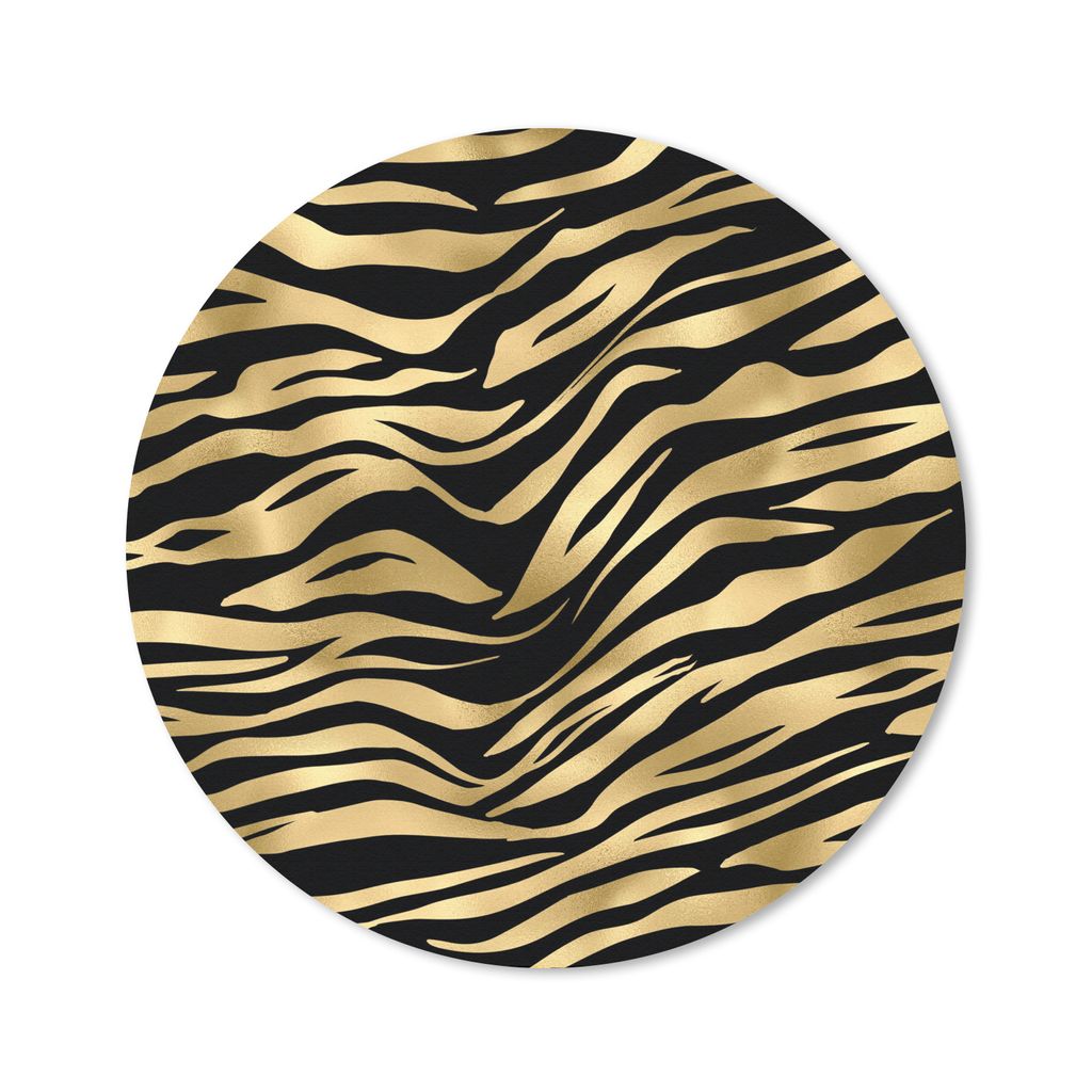 MuchoWow Mauspad Mousepad Muster - Zebra - Gold 40x40 cm - Mousepads - Maus Mat - Pad - Mausunterlage - Schreibtisch Accessoires
