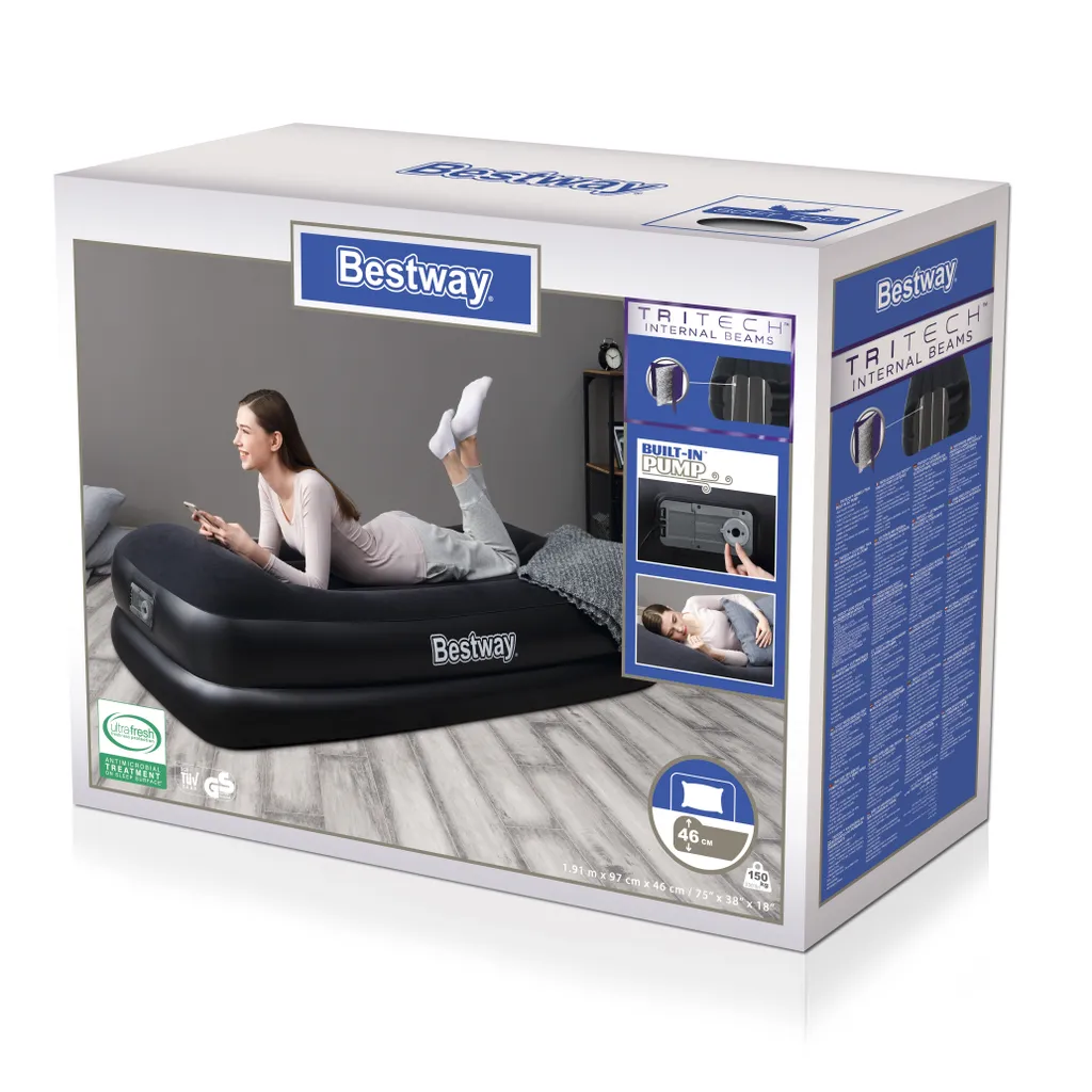 Matelas Gonflable d'Appoint pour Invités avec Pompe Électrique Rapide - 22