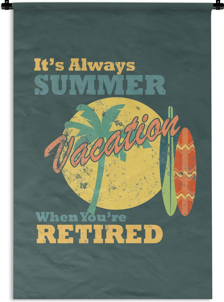 MuchoWow Wandteppich Wandbehang Vintage - Sommer - Surfen 90x135 cm Tapisserie Dekoration Wandtuch - Baumwolle - Wandskulptur
