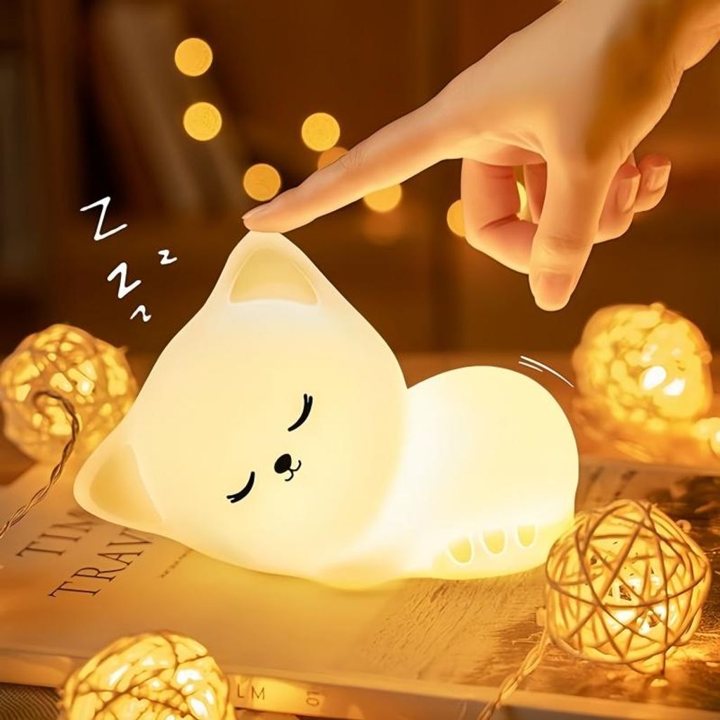 LED Nachtlicht, 16 Farben 5 Helligkeit dimmbar süßes Schlaflicht, Kinderzimmer tragbare Schlafhilfe Still-licht, USB-Aufladung, Fernbedienung (Ka...