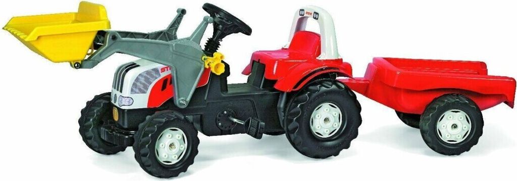 rolly toys Kid Steyr 6160 CVT Trettraktor mit Schaufellader und Anhänger, Maße: 161x47x55 cm; 02 393 6