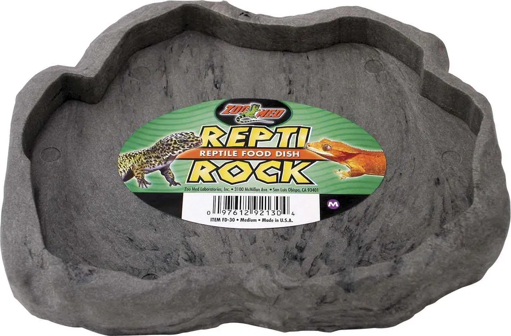 Ciotola Rettili Zoo Med Repti Rock Medium - Alimentatore Basso per Anfibi