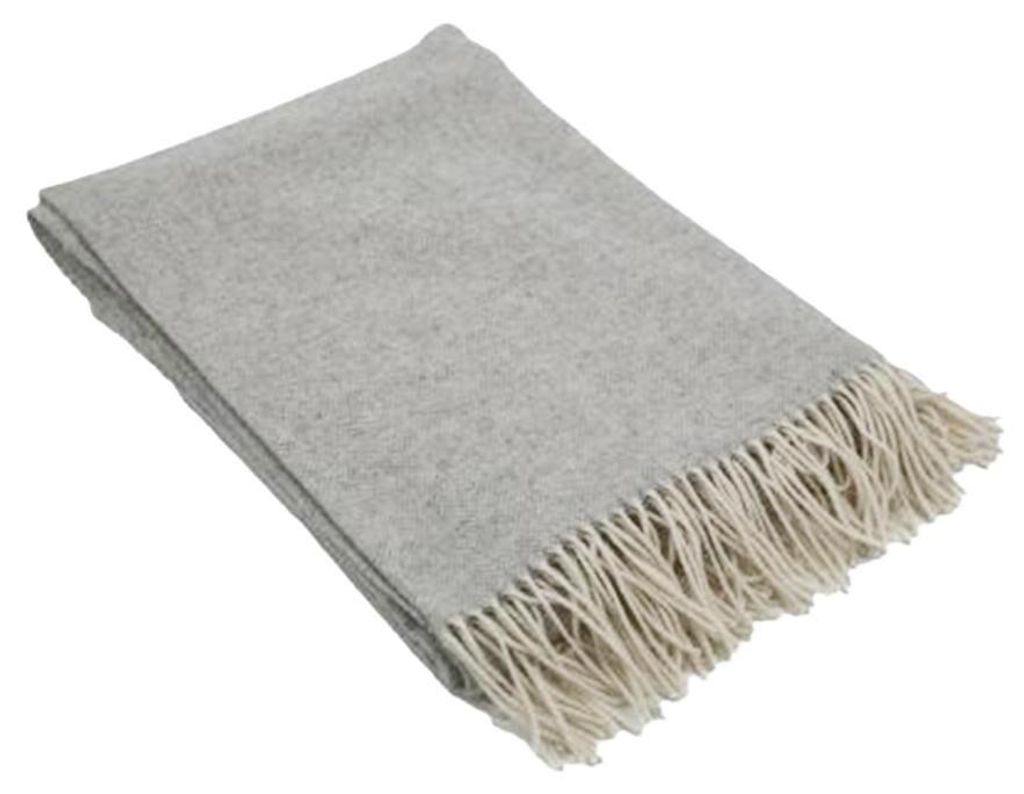 Wolldecke Marie aus feinster Wolle 140x200 - Farbe: Hellgrau