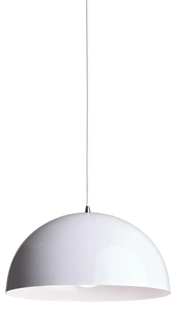 Suspension Industrielle en Métal Blanc Mat OD5391MW avec Détail Bois