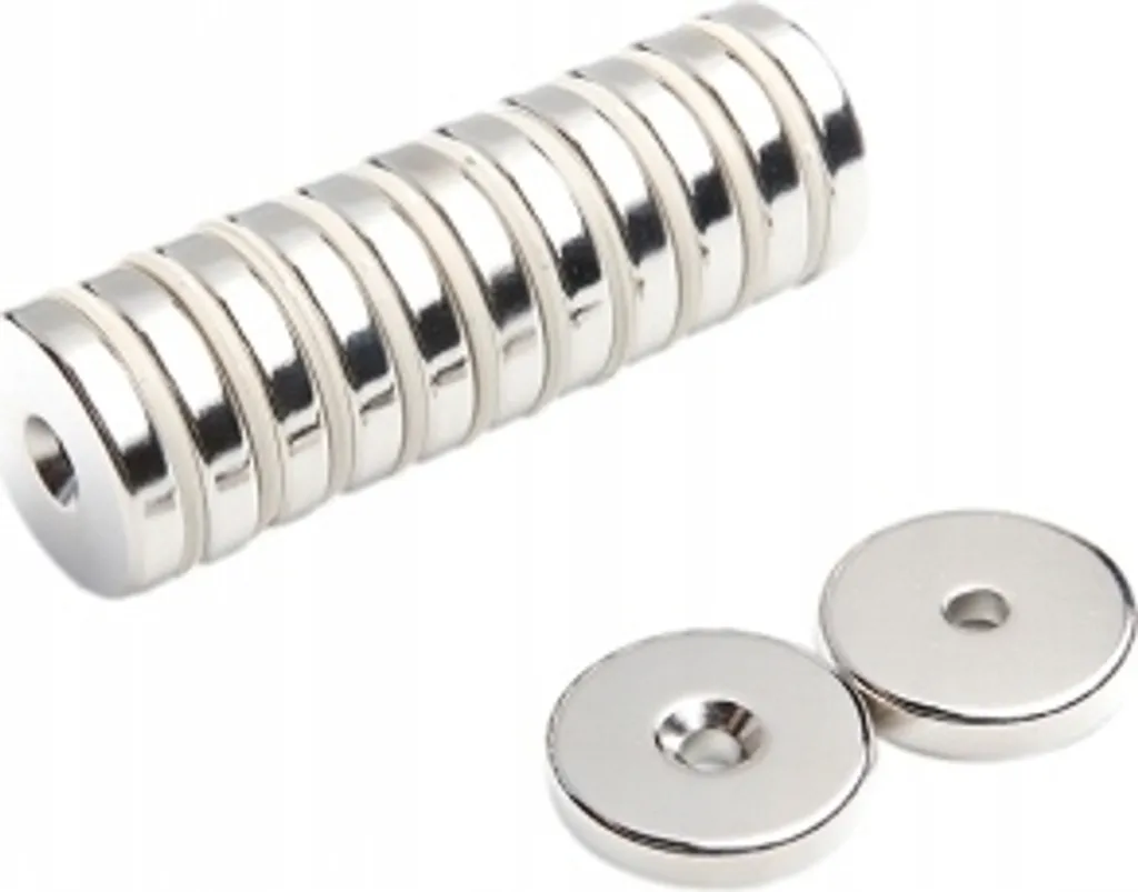 Anneau magnétique néodyme MP 25x(7x3,5)x4 N38 pour vis - Lot de 25