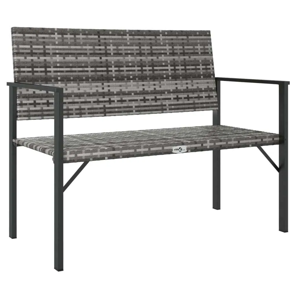 Panca da Balcone 2 Posti in Rattan Sintetico Grigio | Arredo Casa