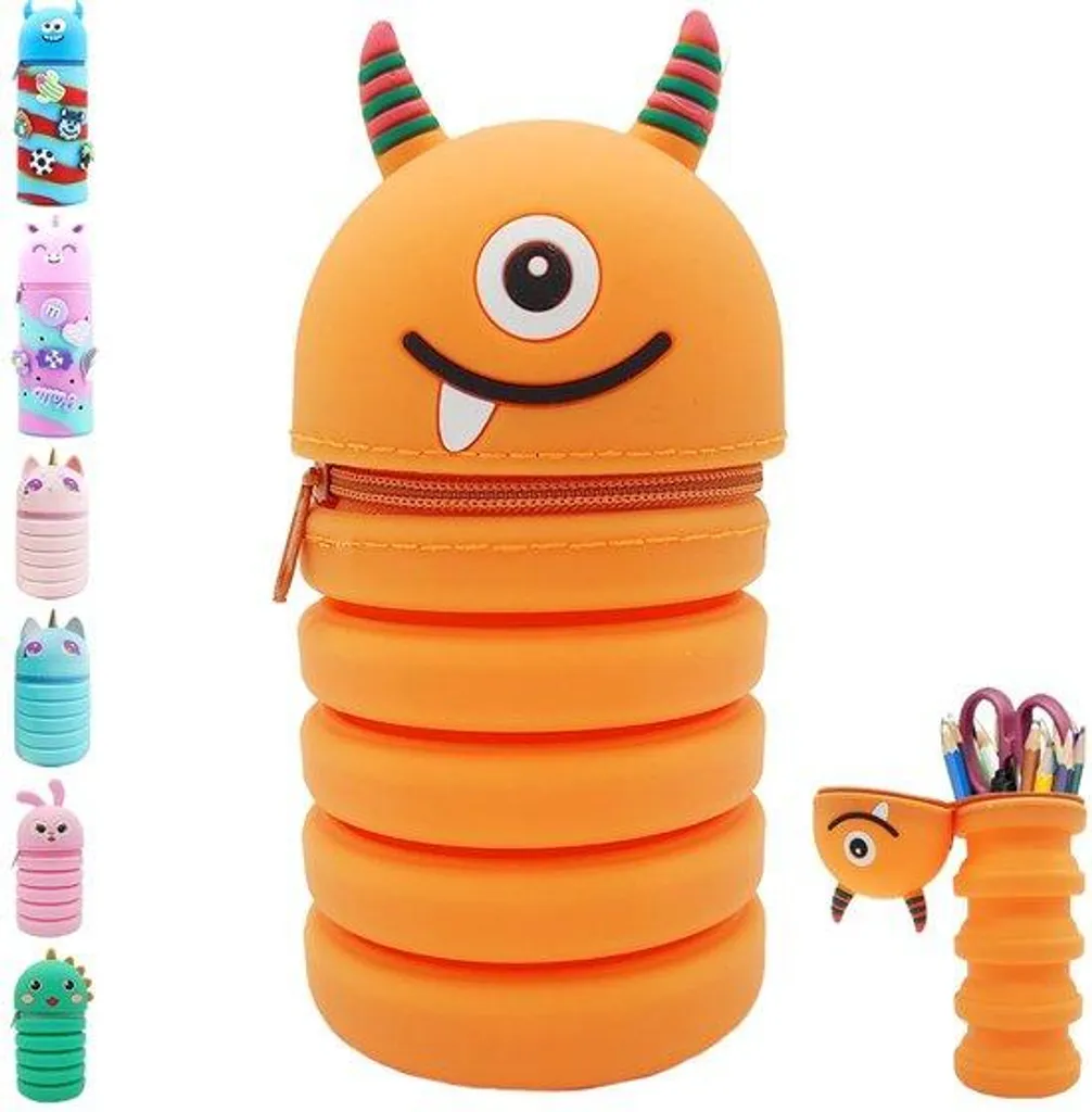 Étui à crayons rétractable en silicone souple, organisateur de bureau