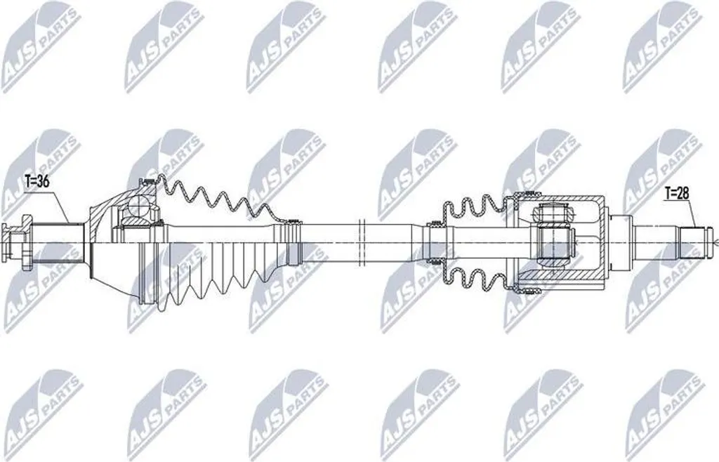 Stop vibrations : Arbre de transmission NTY pour Polo 6R et Fabia III