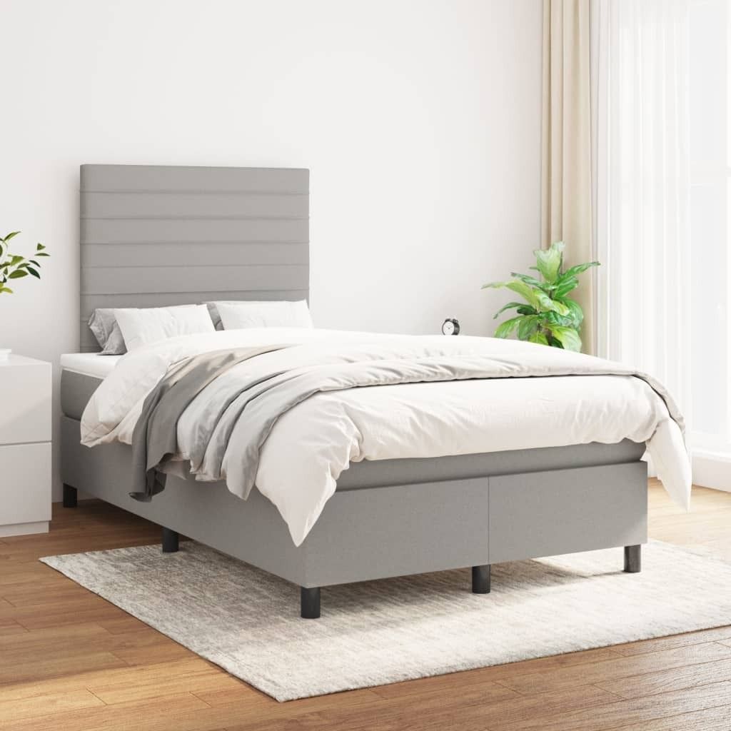 Maison Exclusive - Boxspringbett mit Matratze Hellgrau 120x200 cm Stoff