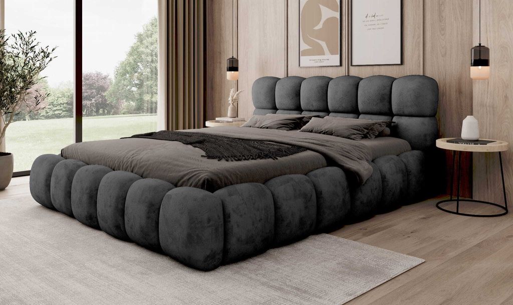 YOURHOUSE24 Polsterbett Boston Doppelbett Bettgestell Lattenrost 160x200 (Farbe: aphrodite 23, Größe: 160x200 cm)