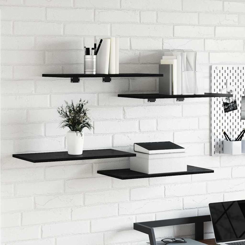 Maison Exclusive - Regalbrett 4 pcs Schwarz 60 x 30 x 1,5 cm Holzwerkstoff