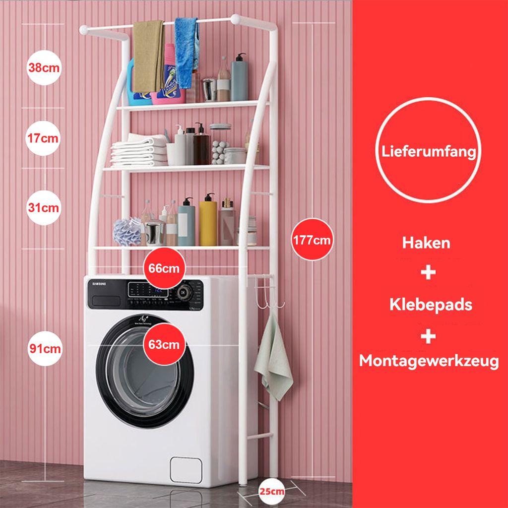 Badregale, 3-stufiges Badezimmerregal, vertikales Regal mit Produktbild 10